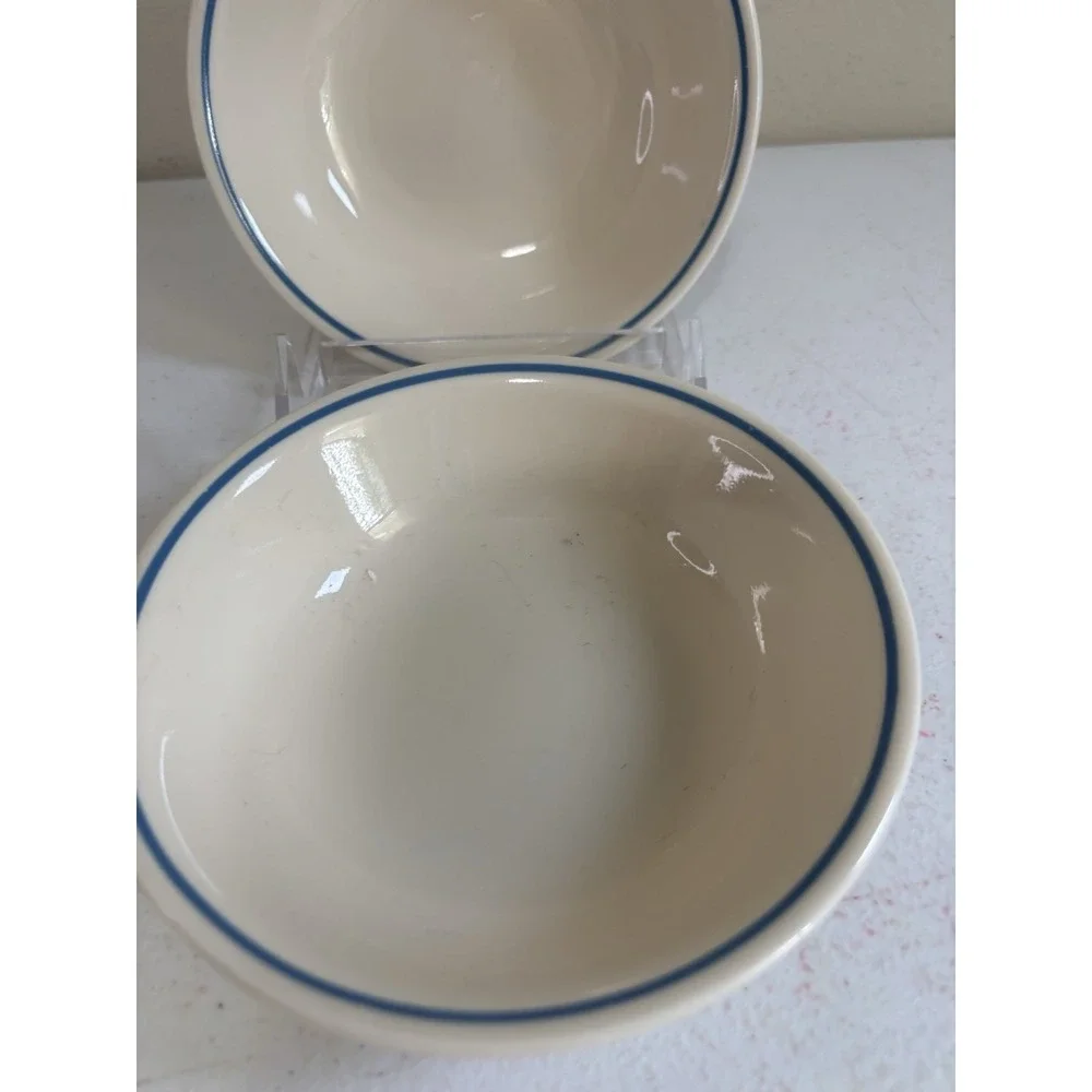 Corelle Navy Blue Rim Dessert Bowls 5.25